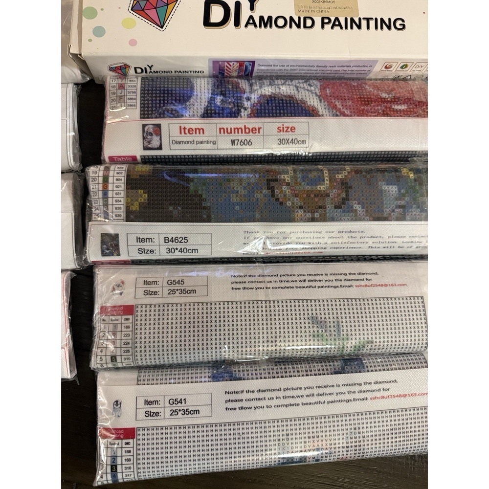 Lot Of 11 Diamond Painting Kits multiple Sizes & Patterns, All New & Sealed DIY - Picture 6 of 16